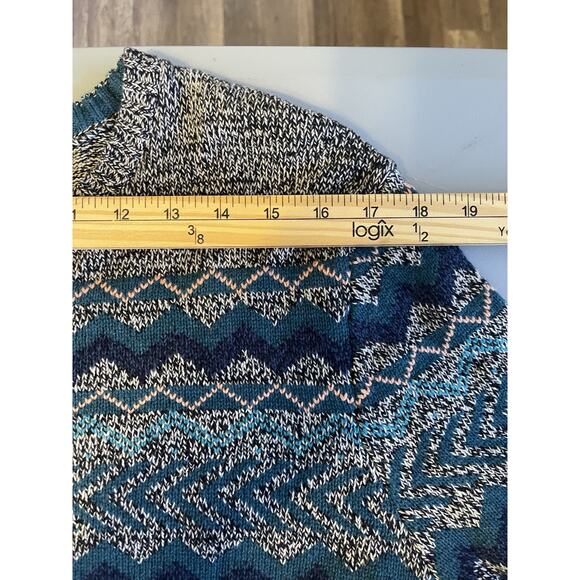 Urban Pipeline Sweater Women's Large Nortec Print Gray, Blues, and Green - Picture 6 of 11